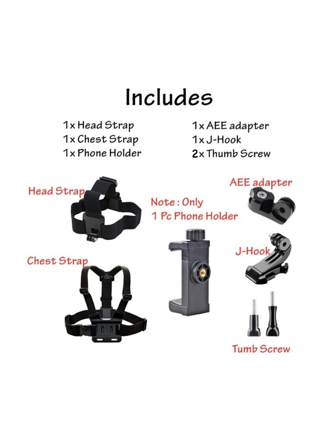 AL RAID Accessories Set for GoPro Hero 13/12/11/10/9/8/7/6/5/4 , Quick Release Head Strap Mount + Chest Mount Harness Kit for POV/VLOG Riding Compatible with iPhone,Samsung,DJI Action,and Action Cameras  - Image 5
