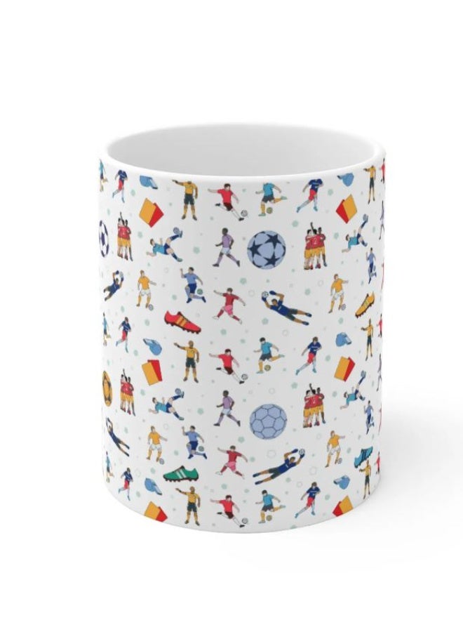 RYN Football Soccer Print Themed 11oz Ceramic Coffee Mug, Gift for Fans - Image 2