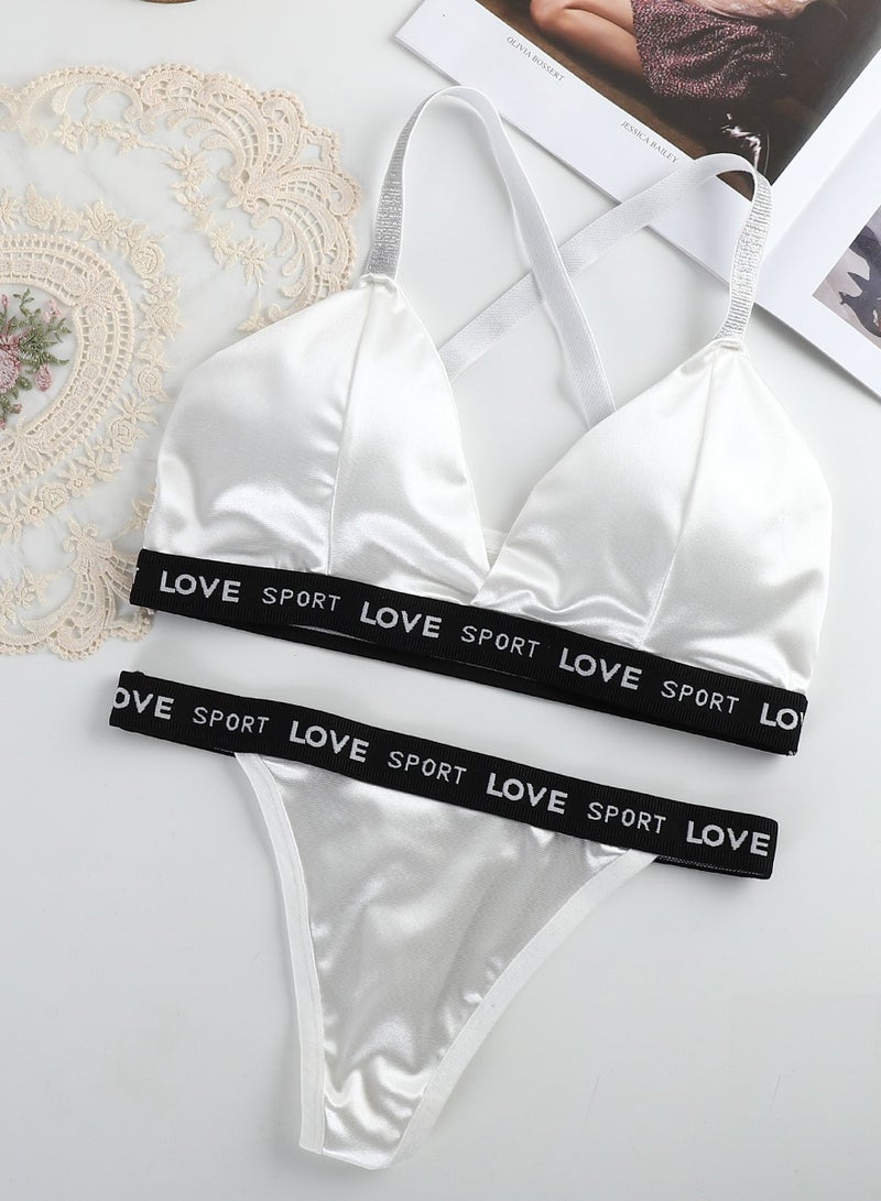 White Bikini Set - Two Pieces (Panty + Bra) 