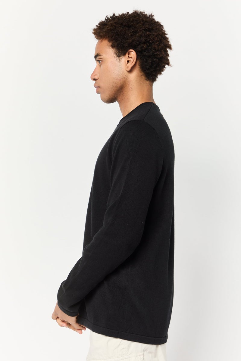 Celio سويت شيرت رجالي بياقة دائرية، أسود - Image 3