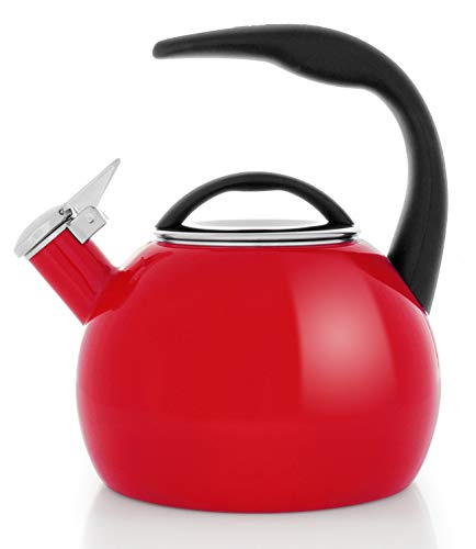 Chantal Anniversary Enamel on Steel Whistling Tea Kettle, 2 quart (Chili Red) - Image 2