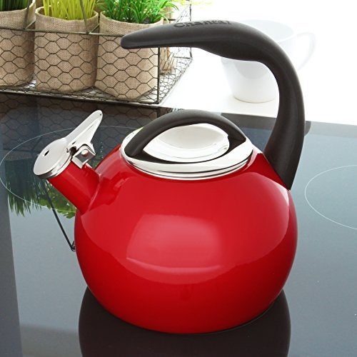 Chantal Anniversary Enamel on Steel Whistling Tea Kettle, 2 quart (Chili Red) - Image 4