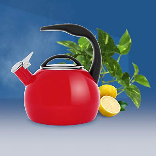 Chantal Anniversary Enamel on Steel Whistling Tea Kettle, 2 quart (Chili Red) - Image 5
