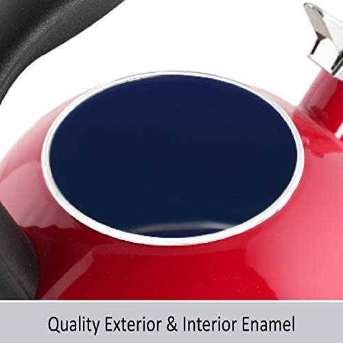 Chantal Anniversary Enamel on Steel Whistling Tea Kettle, 2 quart (Chili Red) - Image 3