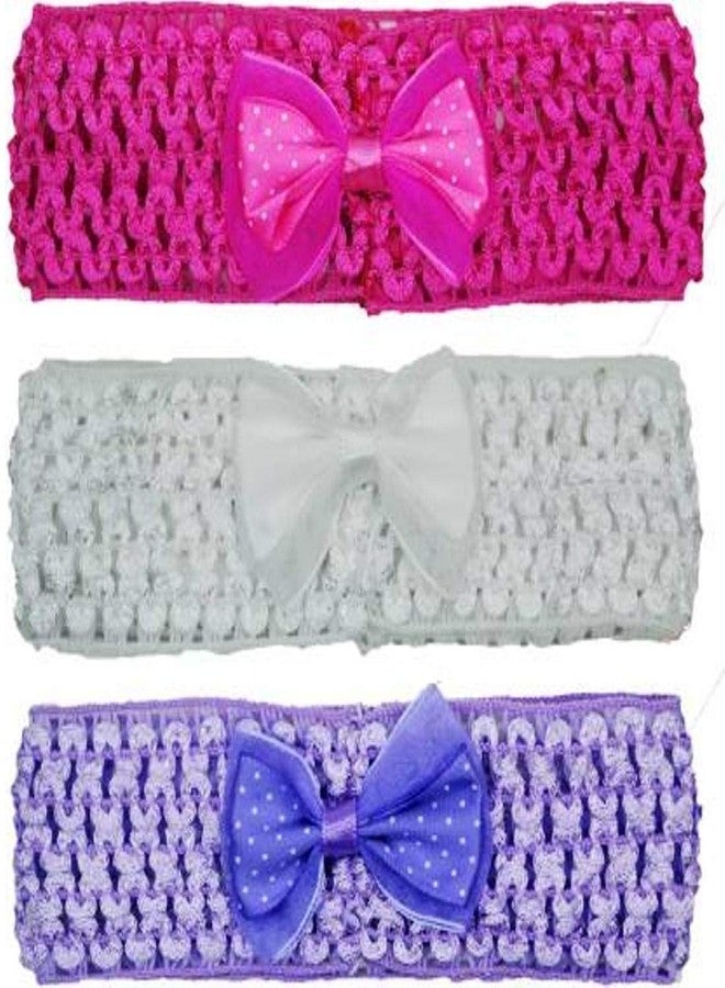 FAMEZA Infant Baby Girl's Fabric Cute Hair Band (Multicolour, Designs May Vary) -3 Pieces - Image 4