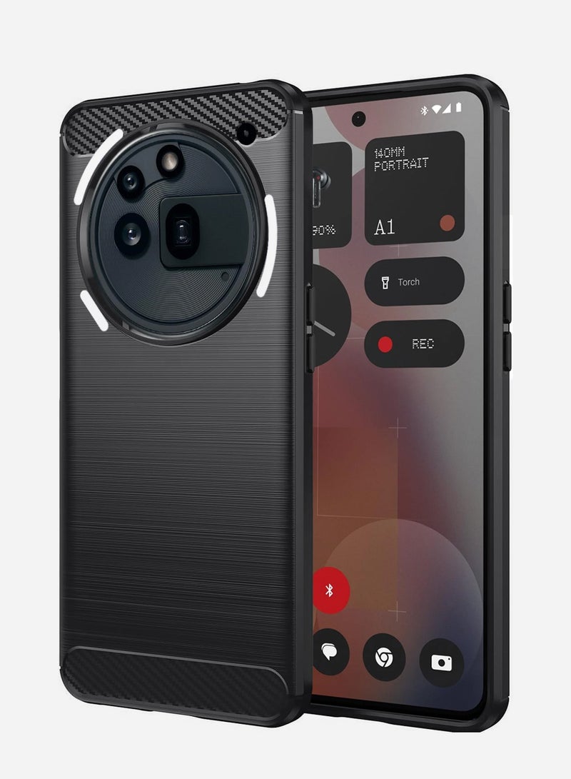 دبليو تيك Nothing Phone (3a) Pro 5G 2025 غطاء حافظة واقية من السيليكون المصقول - أسود - Image 1