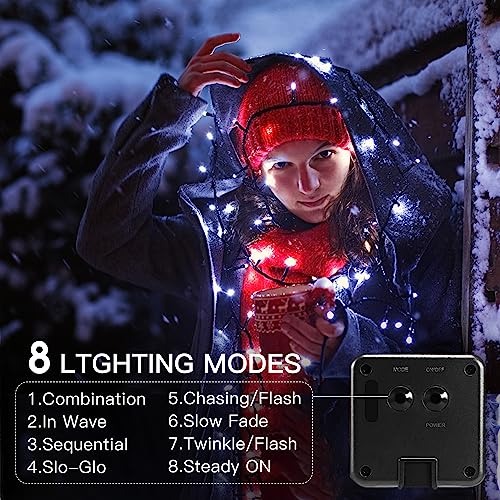 Vimorg Solar String Lights Outdoor, 2 Pack 79FT 200 LED Waterproof Solar Christmas Lights with 8 Lighting Modes for Tree Yard Garden Party Xmas Decorations - Image 2