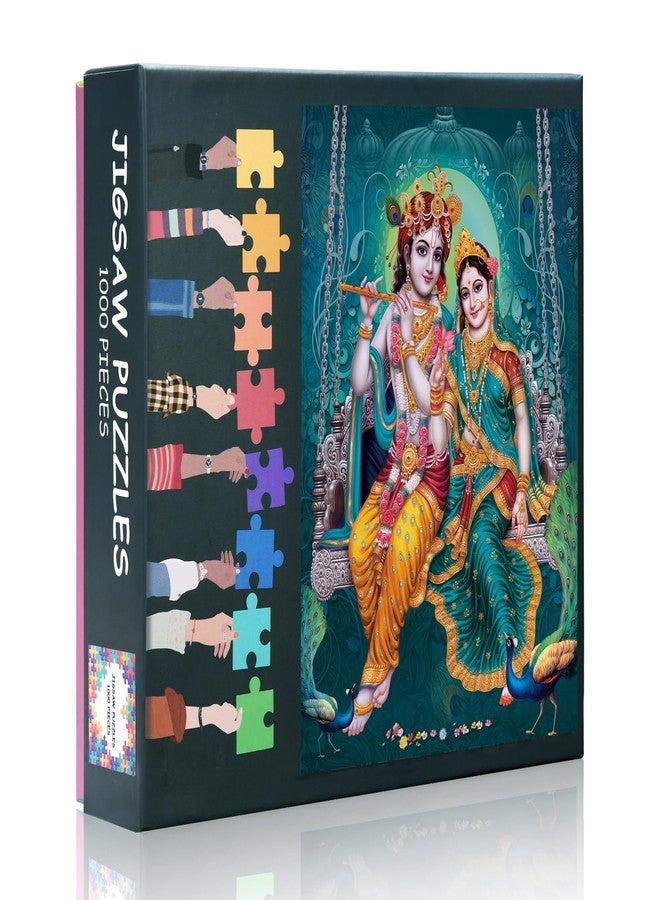 Rebotipy Lord Radha Krishna 1000-Piece Jigsaw Puzzle for Adults -Hindu God 20"x28" Collectible Mythical Art, Challenging Wall Decor for Home & Religious Culture Gifts - Image 1