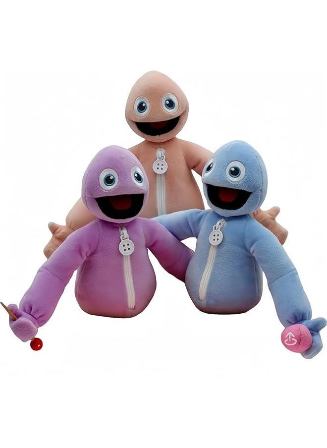 3 Pack 8 Tall yeeps Hide and Seek Plush plushies 3 Colors Purple, Beige, and Blue 