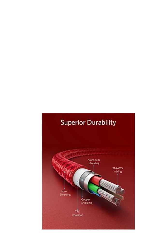 Broadonyx USB-A to Lightning Cable 1M - 20W PD Fast Charging Nylon Braided Data Cord for iPhone 14 13 12 11 Pro Max iPad - Red - Image 4
