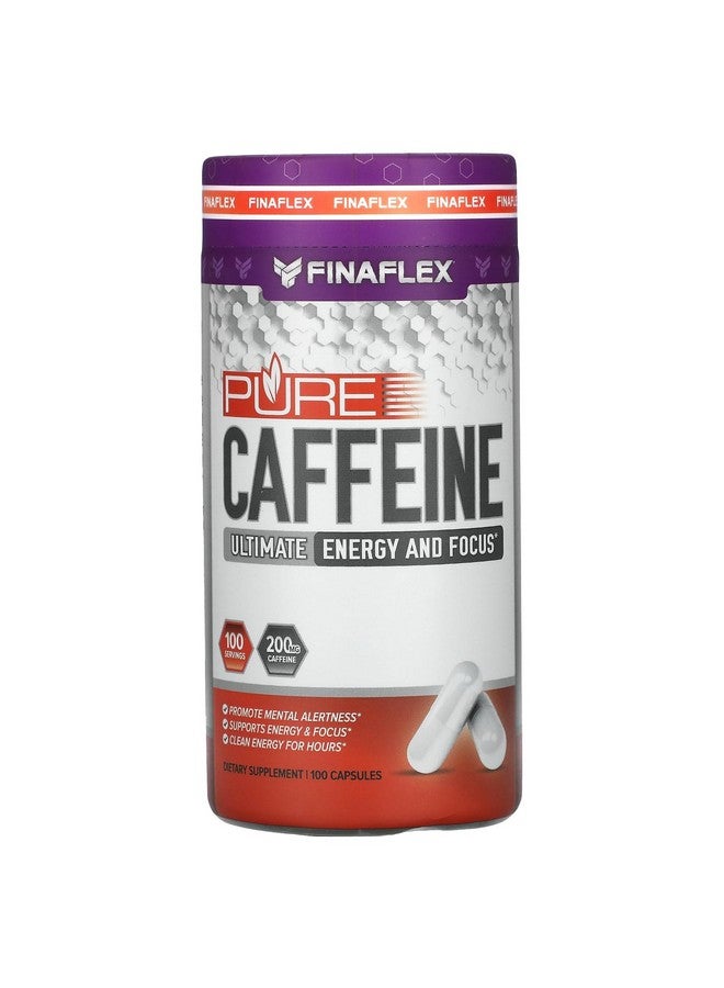 FINAFLEX Pure Caffeine - 100 Capsules - Promotes Mental Alertness, Energy & Focus for Men & Women - with Caffeine Anhydrous - 100 Servings - Image 1