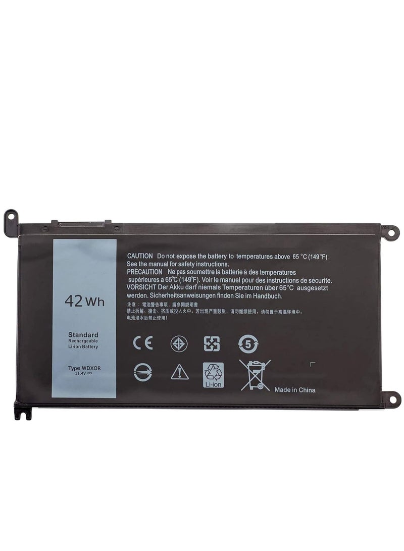 11.4V 42Wh Battery for Dell Inspiron 13 5368 5378 7368 7378 15 5568 7569 7579 5578 5567 5565 17 5767 577 65 Latitude 3379 Vostro 14 5468 3CRH3 WDX0R WDXOR