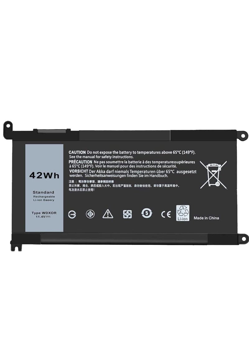 11.4V 42Wh Battery for Dell Inspiron 13 5368 5378 7368 7378 15 5568 7569 7579 5578 5567 5565 17 5767 577 65 Latitude 3379 Vostro 14 5468 3CRH3 WDX0R WDXOR