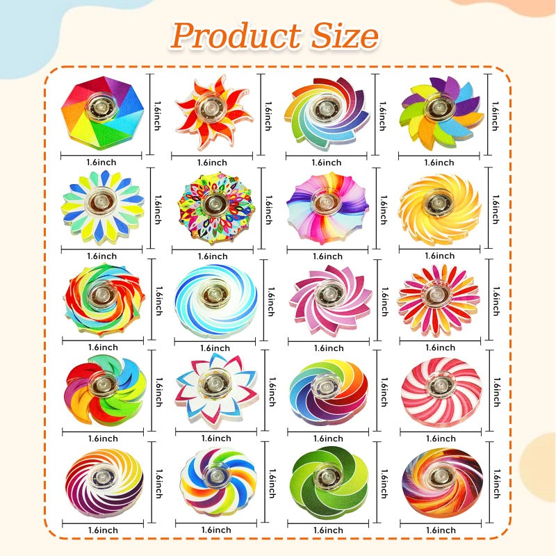 MYREQIA 40 Pack Fidget Spinner Toys Mini,Party Favors Supplies Birthday Gifts Easter Basket Goodie Bag Stuffers for Kids Adults,Sensory Toys for Boys Girls ADHD Stress Relief,Treasure Box Toy Classroom Prizes - Image 3