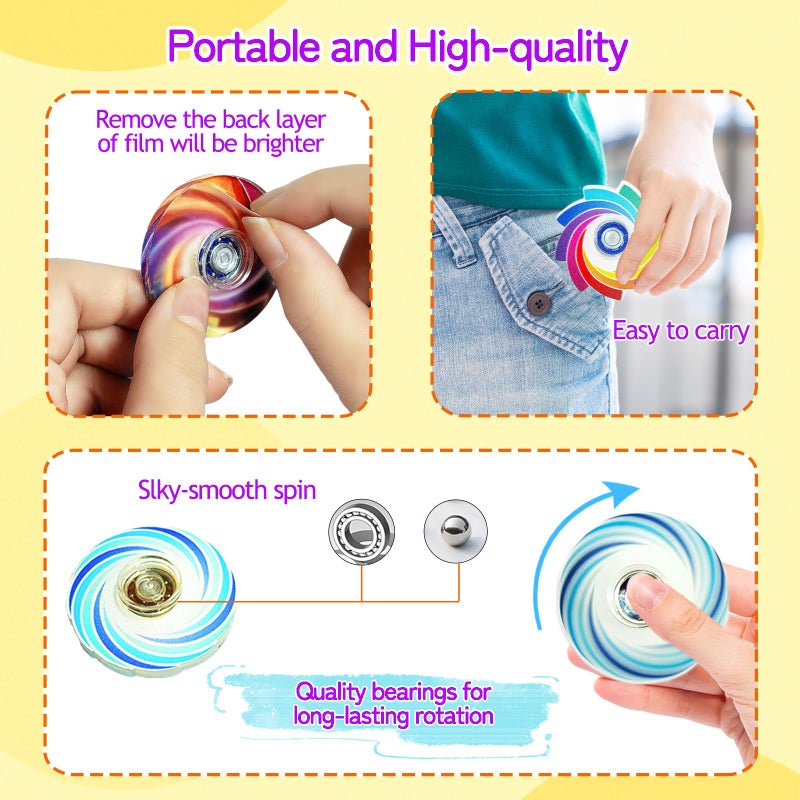 MYREQIA 40 Pack Fidget Spinner Toys Mini,Party Favors Supplies Birthday Gifts Easter Basket Goodie Bag Stuffers for Kids Adults,Sensory Toys for Boys Girls ADHD Stress Relief,Treasure Box Toy Classroom Prizes - Image 2