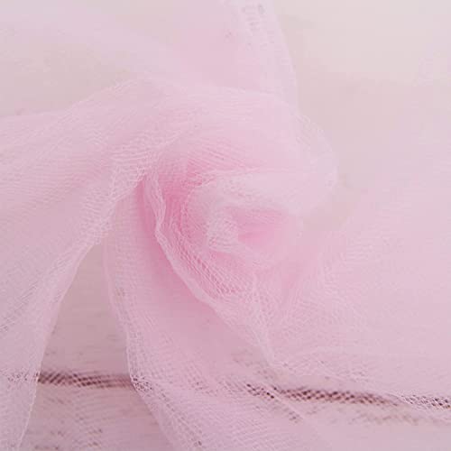 INKAJ Multi Purpose Solid Nylon Soft Net Combination Fabric - for Wedding, Parties, Costumes, and Decoration (16.4 x 4 Feet, Light Pink) - Image 1