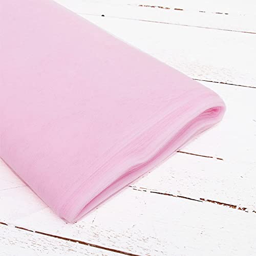 INKAJ Multi Purpose Solid Nylon Soft Net Combination Fabric - for Wedding, Parties, Costumes, and Decoration (16.4 x 4 Feet, Light Pink) - Image 2