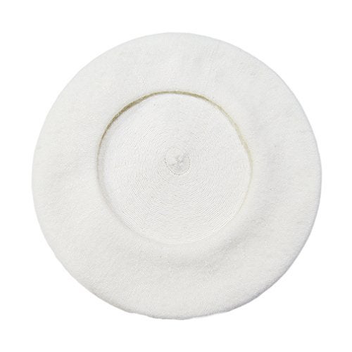 AIYUE Women Men Warm Beanie Hat Solid Color Wool French Beret Artist Painter Fancy Dress Costumes White, 10.6 in - Image 4