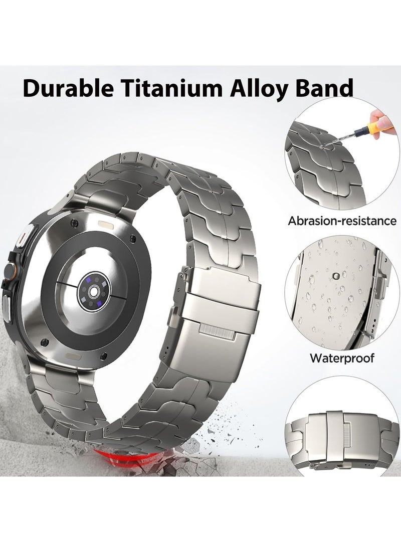 إس كولور لا توجد أحزمة فجوات لساعة سامسونج جالاكسي الترا حزام 47 ملم  2025 2024 سوار معدني بديل من الفولاذ المقاوم للصدأ لجهاز Galaxy Ultra 47 ملم متوافق مع Watch 7 Ultra للرجال والنساء - Image 2