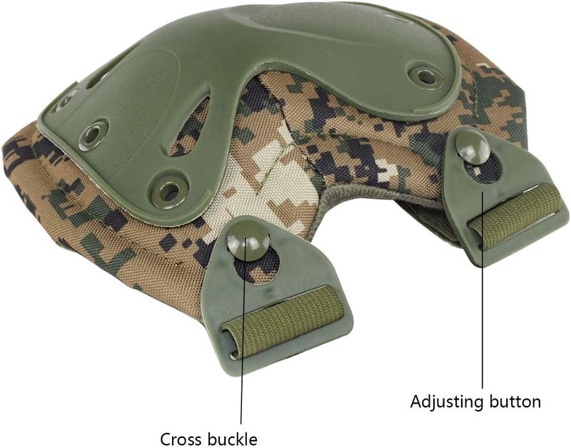 Aoutacc Tactical Combat Knee & Elbow Protective Pads Set for Outdoor CS Paintball Game Cycling Safety Skateboarding Gear Skates Knee Protection Guard Pads - Image 5