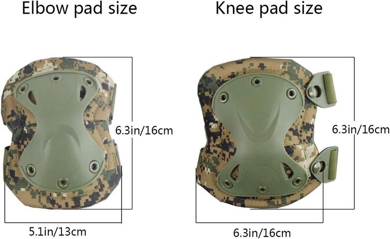 Aoutacc Tactical Combat Knee & Elbow Protective Pads Set for Outdoor CS Paintball Game Cycling Safety Skateboarding Gear Skates Knee Protection Guard Pads - Image 2