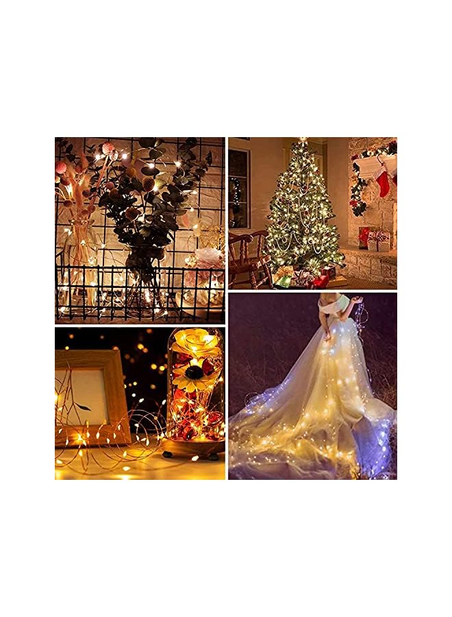 The Bros 33FT 100 LED Fairy String Lights Outdoor/Indoor, Super Bright Fairy Lights with Remote, Waterproof Copper Wire 8 Modes Christmas Lights for Bedroom Party Wedding Garden (Warm White)  - Image 3