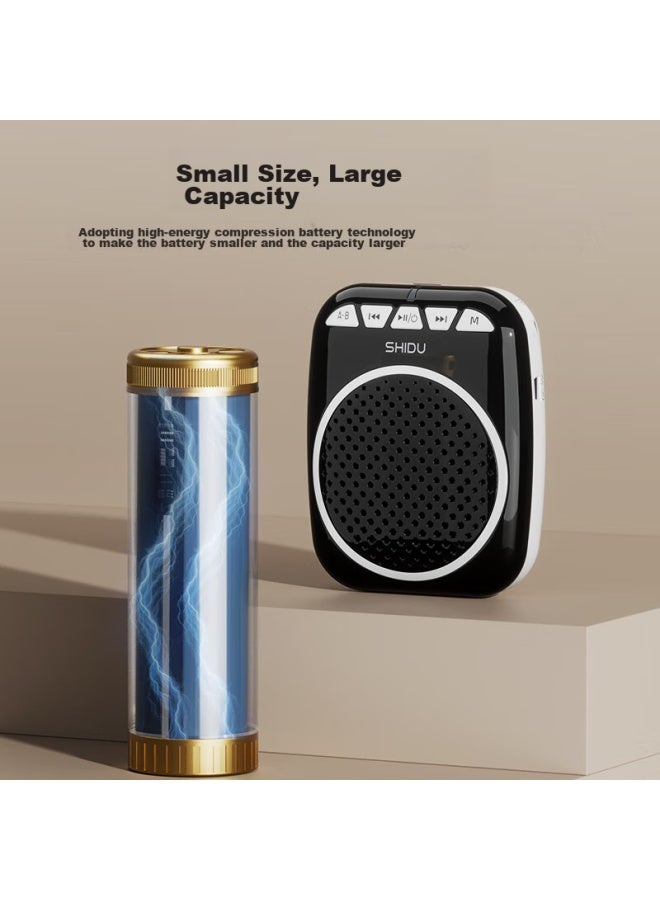 SHIDU S308 Small Bee Amplifier, Teacher-specific Classroom Amplifier, High-volume Outdoor Loudspeaker, Tour Guide Long-lasting Anti-howling Megaphone, Wired Microphone, Black - Image 3