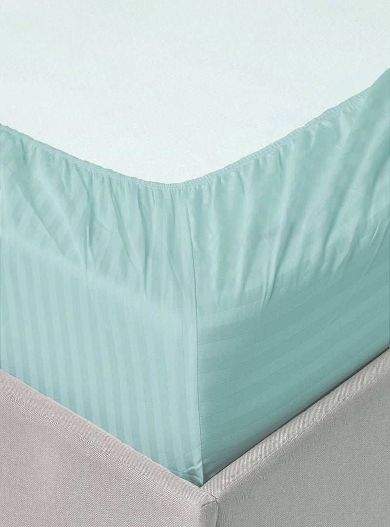MAXQON Deep Fitted Bed Sheet with 2Pcs Pillow Covers, Queen (150x200+30CM), Color Sky blue - Image 2