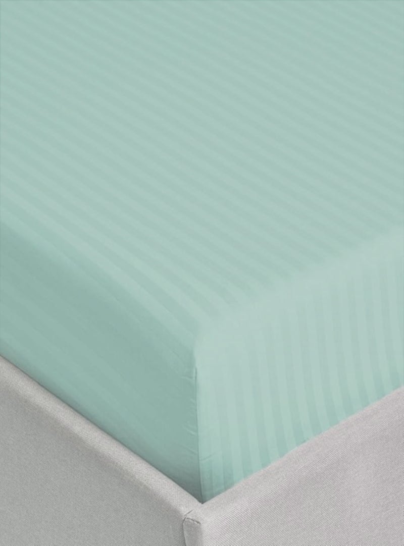MAXQON Deep Fitted Bed Sheet with 2Pcs Pillow Covers, Queen (150x200+30CM), Color Sky blue - Image 3