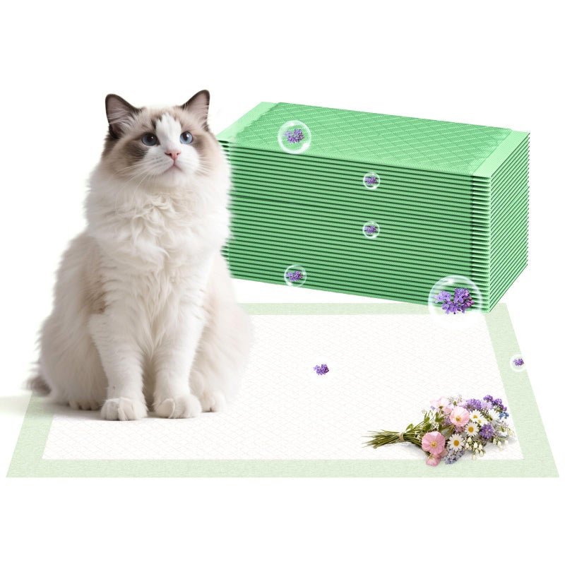 Gardner Pet Cat Pads Refill 30Counts, Extra Strength Odor Control Cat Pee Pads with Floral Fragrance for Breeze Litter System, 16.9"x11.4" Heavy-Duty Absorption for Multi-Cats - Image 1