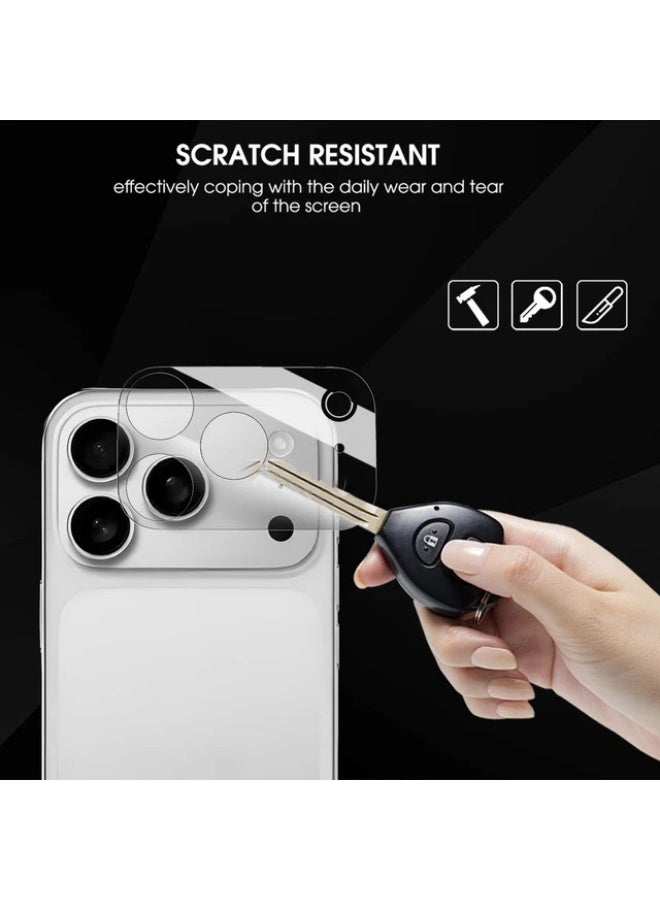 MOCOM iPhone 17 Pro Max Camera Lens Protector (2 Pack) – Full Coverage 9H Tempered Glass Camera Guard [Drop Protection] [Case Friendly] [Scratch Resistant] [Crystal Clear HD Transparent Glass] – Protects Cameras + LiDAR Sensor + Flash, Anti-Glare, Night Shooting, Easy Install Camera Cover for iPhone 17 Pro Max - Image 4