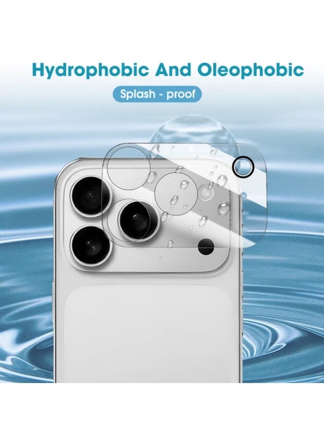 MOCOM iPhone 17 Pro Max Camera Lens Protector (2 Pack) – Full Coverage 9H Tempered Glass Camera Guard [Drop Protection] [Case Friendly] [Scratch Resistant] [Crystal Clear HD Transparent Glass] – Protects Cameras + LiDAR Sensor + Flash, Anti-Glare, Night Shooting, Easy Install Camera Cover for iPhone 17 Pro Max - Image 2