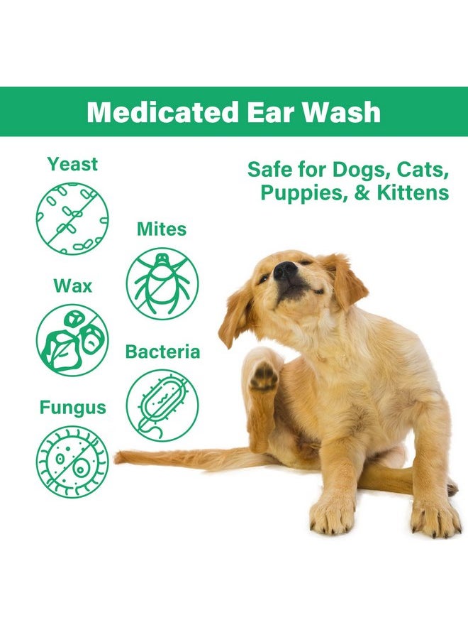 GJYC PET Ear Cleaner for Dogs and Cats,Dog Ear Infection Treatment for Itch Relief, Cleans The Ear Canal from Debris and Buildup Removes Wax, Odor with Aloe 4 Fl oz