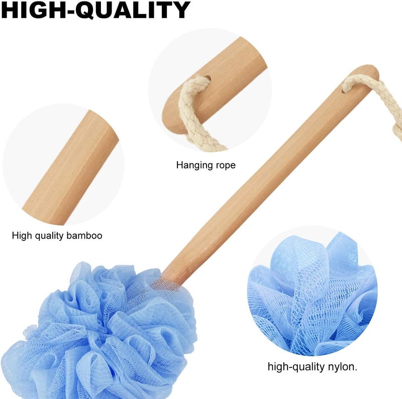 RASDDER Back Scrubber for Shower & Body, Long Handle Bath Brush with Loofah Sponge, Exfoliating Shower Brush for Men and Women - Image 3