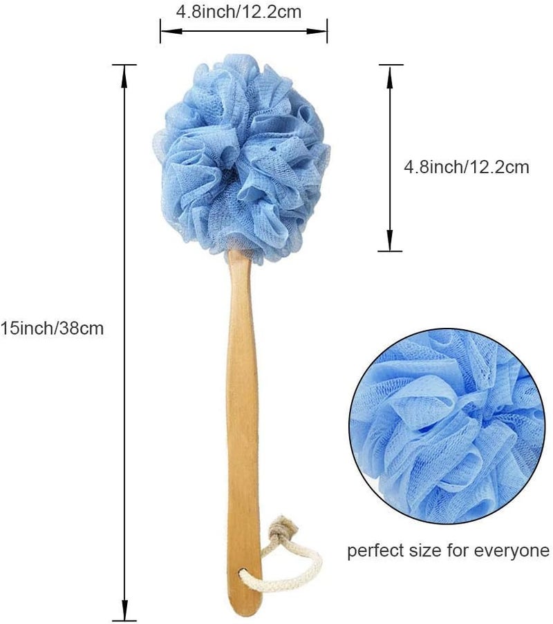 RASDDER Back Scrubber for Shower & Body, Long Handle Bath Brush with Loofah Sponge, Exfoliating Shower Brush for Men and Women - Image 4