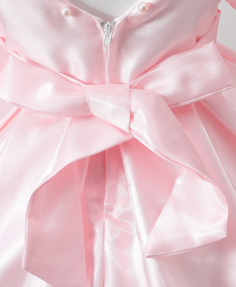 Mark & Mia Mark & Mia Solid Dress with Bow - Light Pink