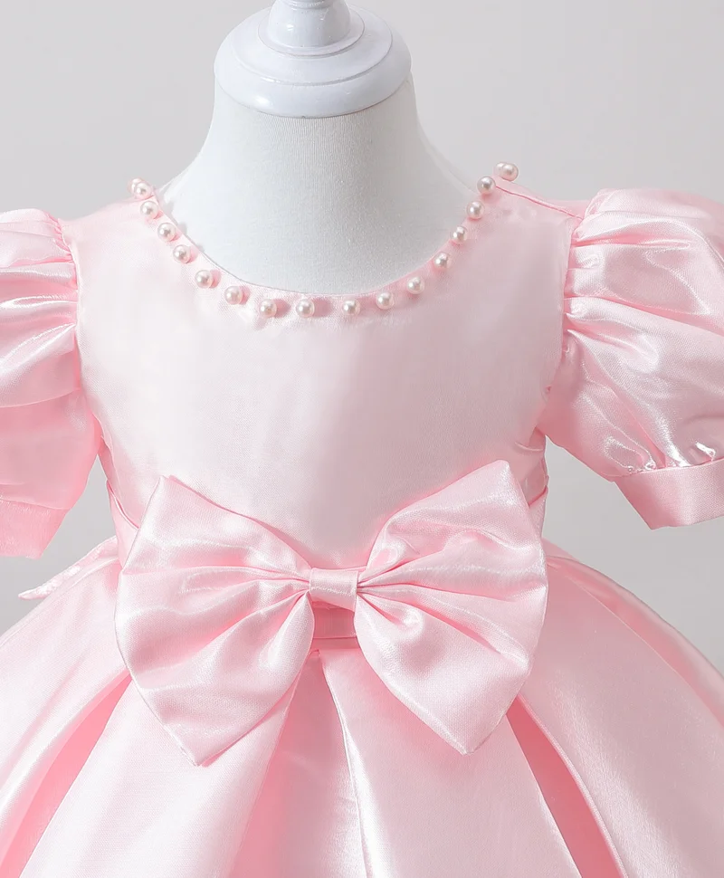 Mark & Mia Mark & Mia Solid Dress with Bow - Light Pink