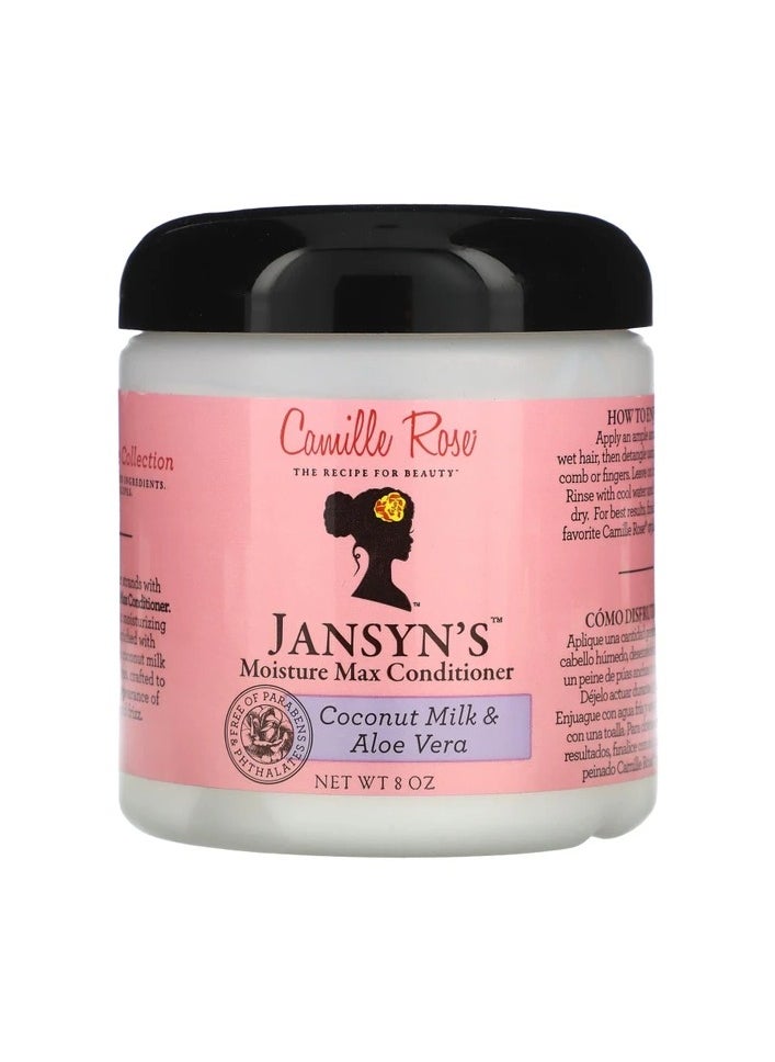 Camille Rose - Camille Rose Naturals Jansyns Moisture Max Conditioner, Coconut Milk and Aloe Vera, 8 Oz - Image 1