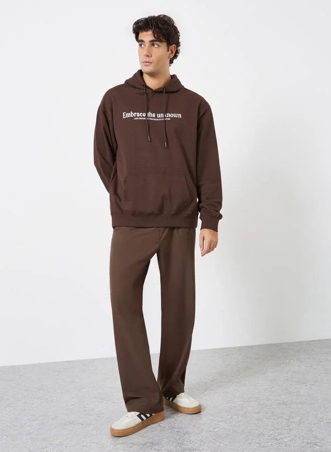 Styli Eco Earth Relaxed Fit Printed Fleece Hoodie