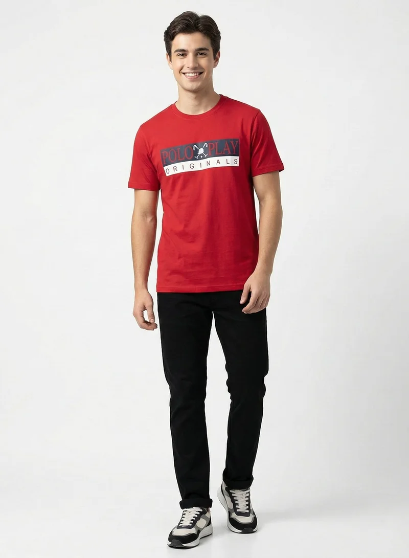 Polo Play  Men’s Graphic and Embossed T-Shirt-2 pack for Men | Best Price UAE