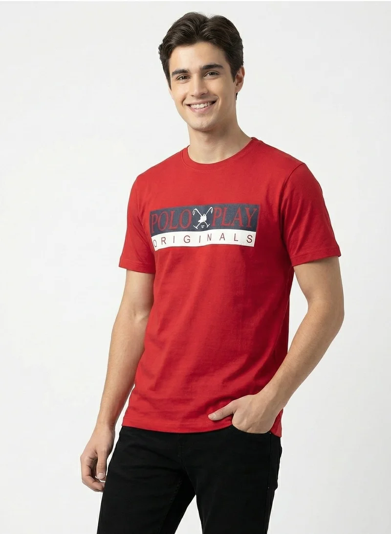 Polo Play  Men’s Graphic and Embossed T-Shirt-2 pack for Men | Best Price UAE