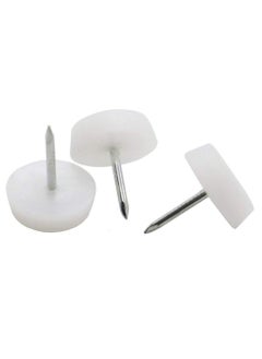 sokany 30 Pieces Furniture Feet Nail, Nylon Chair Glides Sliders Round Head, 18 X 5 Mm Chair Table Legs Feet Protectors Nail Pad for Home Sofa Skid Tile, Decoration Nail on Sliding Disc (White)  - Image 1