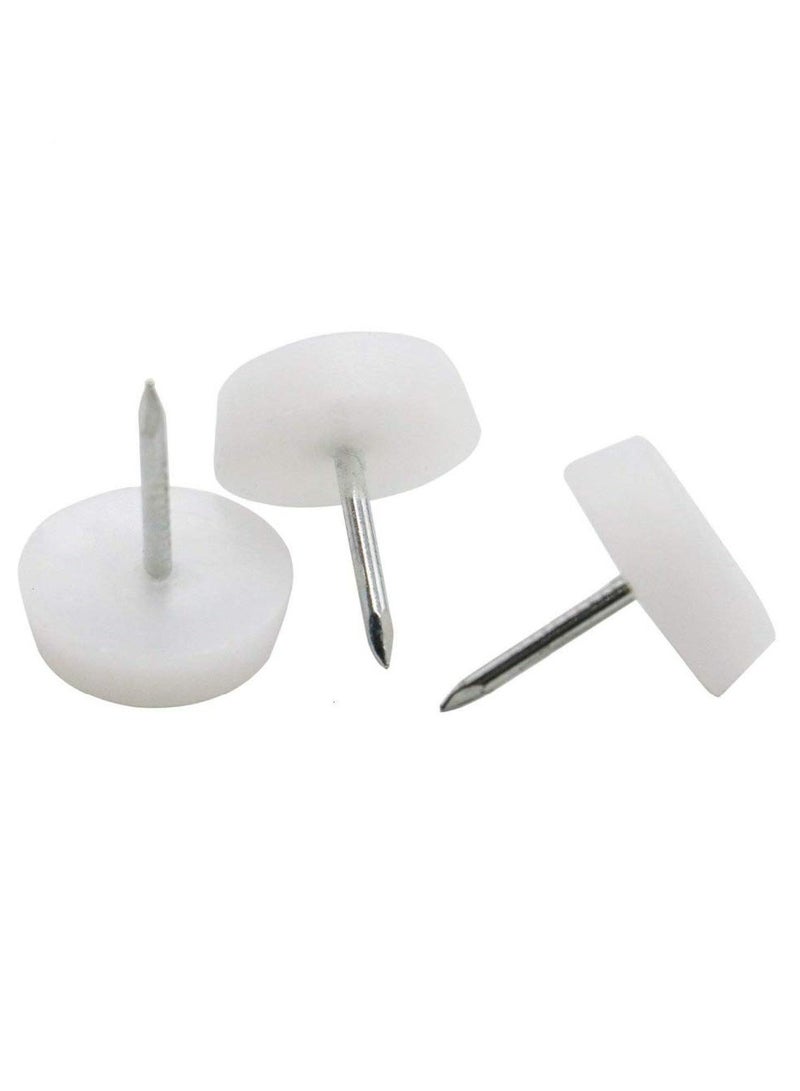 sokany 30 Pieces Furniture Feet Nail, Nylon Chair Glides Sliders Round Head, 18 X 5 Mm Chair Table Legs Feet Protectors Nail Pad for Home Sofa Skid Tile, Decoration Nail on Sliding Disc (White) - Image 1
