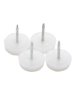 sokany 30 Pieces Furniture Feet Nail, Nylon Chair Glides Sliders Round Head, 18 X 5 Mm Chair Table Legs Feet Protectors Nail Pad for Home Sofa Skid Tile, Decoration Nail on Sliding Disc (White)  - Image 2