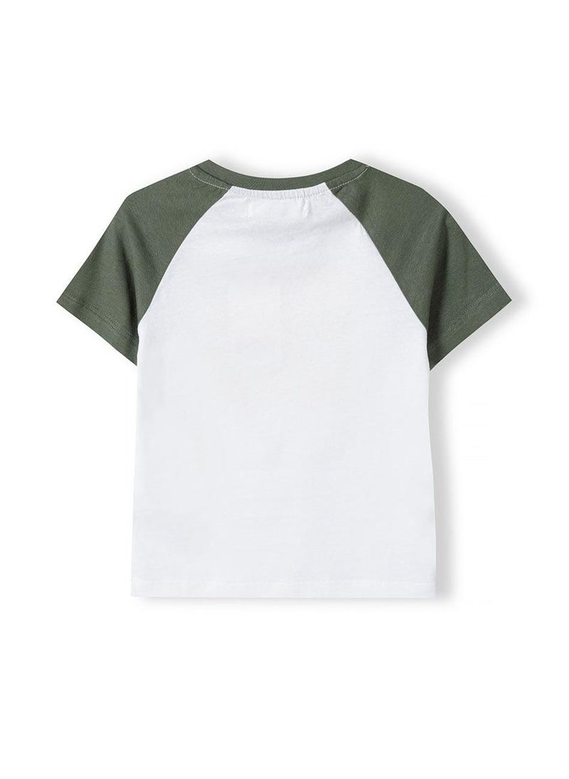 MINOTI Boys Printed T-Shirt with Contrast Raglan Sleeves - Image 2