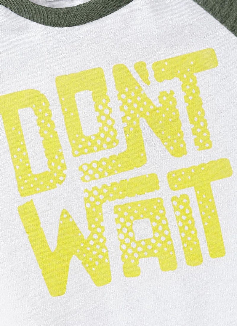 MINOTI Boys Printed T-Shirt with Contrast Raglan Sleeves - Image 3