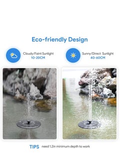 Oasisgalore Solar Fountain, Floating Solar Powered Water Fountain Pump for Garden, Pond, Pool (1.4W)  - Image 3