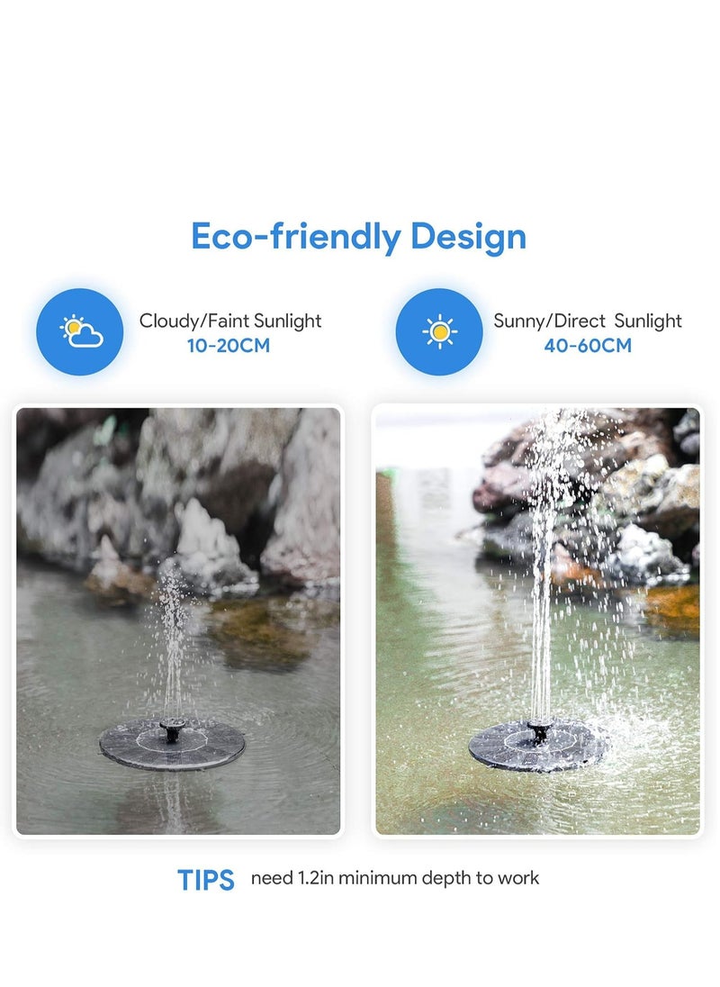 Oasisgalore Solar Fountain, Floating Solar Powered Water Fountain Pump for Garden, Pond, Pool (1.4W)  - Image 3