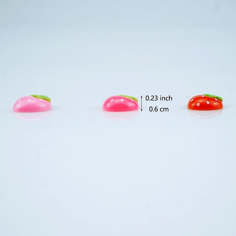 SaktopDeco 90 PCS Resin Strawberry with No Holes Flat Back Strawberry Resin Charms Bulk Embellishments for Crafts Accessories - Image 3