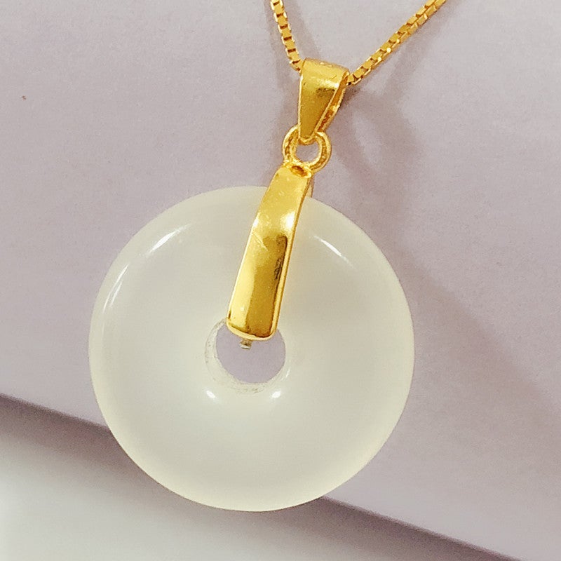 S925 Silver Ping An Buckle Pendant Buckle Head Sterling Silver Clip Buckle Jade Emerald Beeswax Pendant Clip Buckle - Image 5